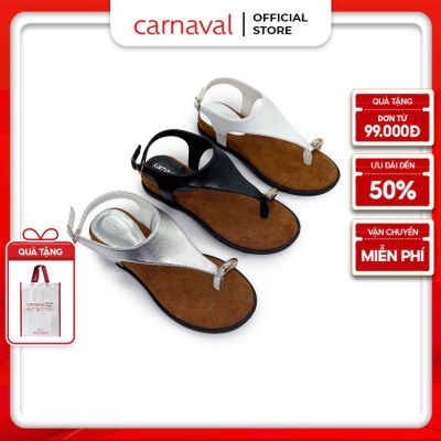 Dép Sandal Nữ Kẹp Ngón Quai Hậu Carnaval - Quai Ngang Đính Khoen Kim Loại Thời Trang - VS168 - ảnh 1