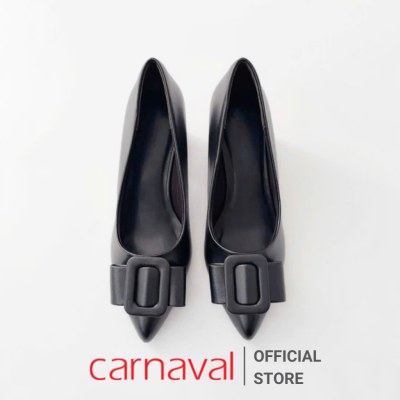 Giày Cao Gót Mũi Nhọn Đính Khóa Carnaval Gót Vuông 5cm Phong Cách Công Sở Sang Trọng - VS77 - ảnh 7