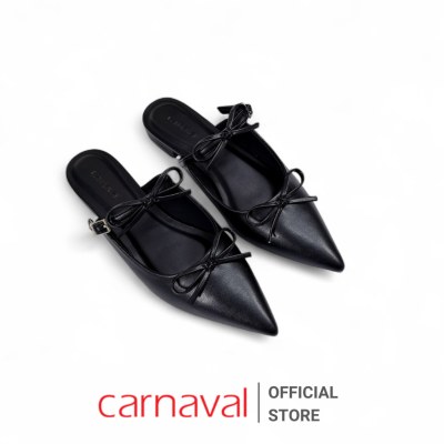 Dép Sục Nữ Carnaval Mũi Nhọn Cột Nơ Dễ Thương, Đế Bệt Thời Trang Công Sở & Dạo Phố - VS177 - ảnh 11