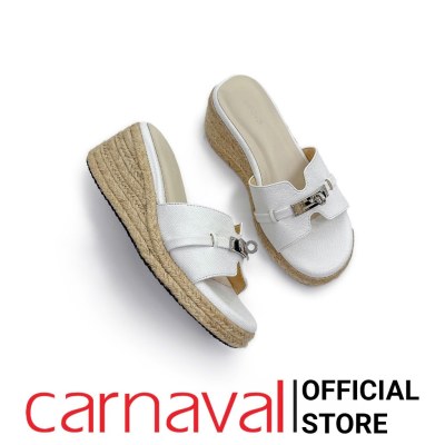 Dép Xuồng Đế Cói Carnaval Cao 7cm Quai Ngang Kèm Phụ Kiện Thời Trang Phong Cách Hàn Quốc - VS169 - ảnh 5