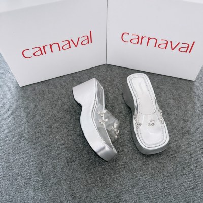 Dép Xuồng Quai Mika Đính Đá Lấp Lánh Carnaval Cao 7cm Siêu Xinh, Phong Cách - VS81 - ảnh 10