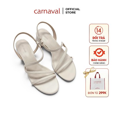 Sandal Cao Gót Nữ Carnaval Quai Mảnh Chữ X, Gót Vuông 5cm Êm Chân Thanh Lịch - VS215 - ảnh 1