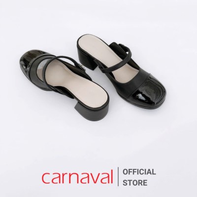 Dép Sục Nữ Carnaval Đế Vuông Cao 3cm Có Quai Ngang Trang Trí Khóa Siêu Sang - VS98 - ảnh 6