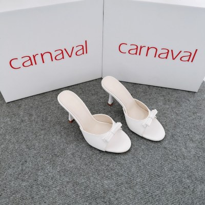 Dép Cao Gót Nữ Carnaval Gót Cao 7cm - 9cm Siêu Tôn Dáng Quai Ngang Trang Trí Nơ Siêu Xinh - VS91 - ảnh 10
