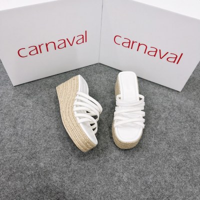 Dép xuồng đế cói quai dây chéo Carnaval cao 9 phân siêu xinh, siêu cao -VS10 - ảnh 4
