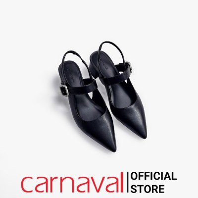 Giày Cao Gót Nữ Carnaval Mũi Nhọn Quai Ngang Gót Vuông 4cm Thanh Lịch - VS174 - ảnh 8
