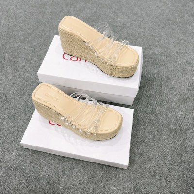 Dép xuồng đế cói quai dây chéo Carnaval cao 9 phân siêu xinh, siêu cao -VS10 - ảnh 3