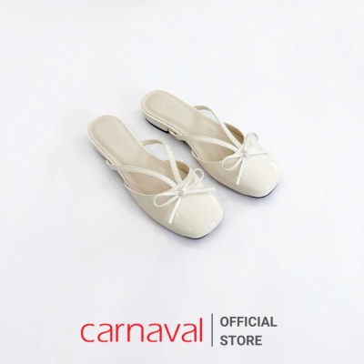 Dép Sục Nữ Đế Bệt Carnaval Da Bóng Thiết Kế Đính Nơ Sang Trọng Tiểu Thư - VS148 - ảnh 5