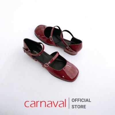 Giày Nữ Đế Bệt Carnaval Cao 2cm Thiết Kế 2 Quai Độc Đáo Hở Giữa Siêu Phong Cách -VS86 - ảnh 4